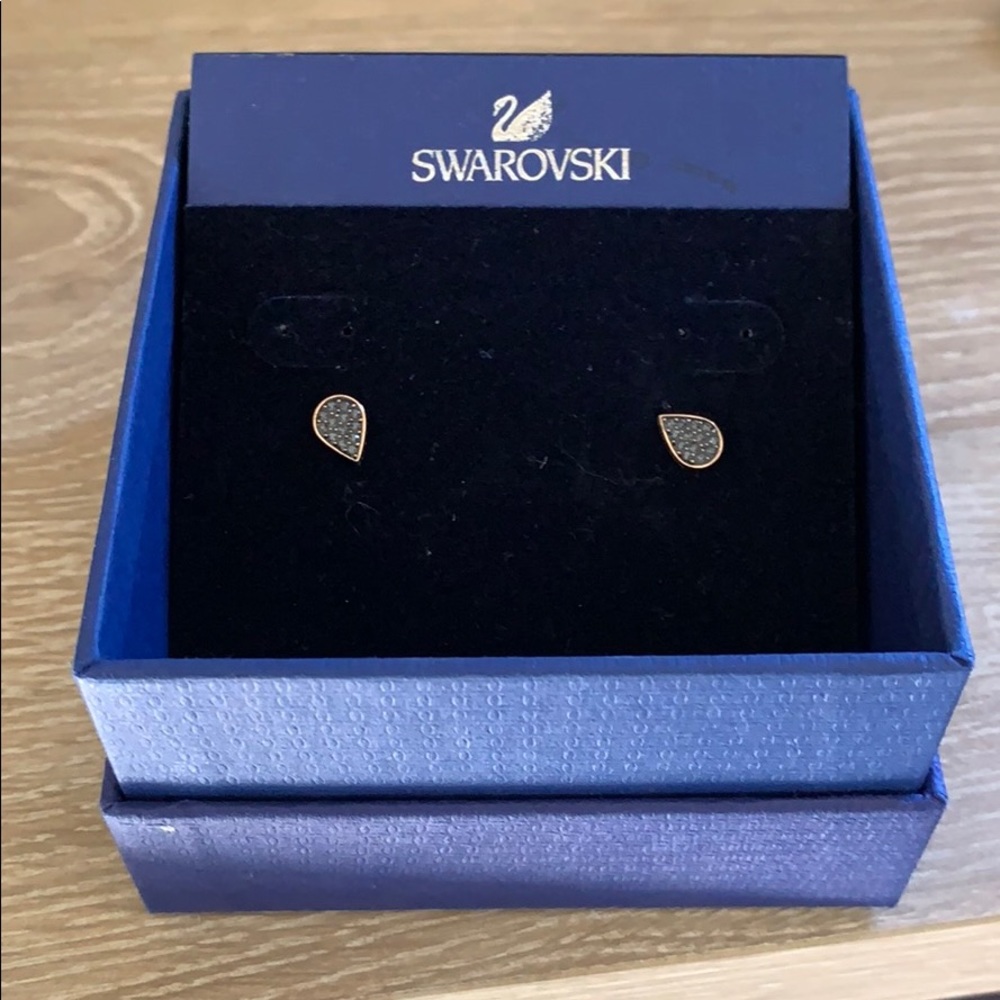 NWOT SWAROVSKI black earring